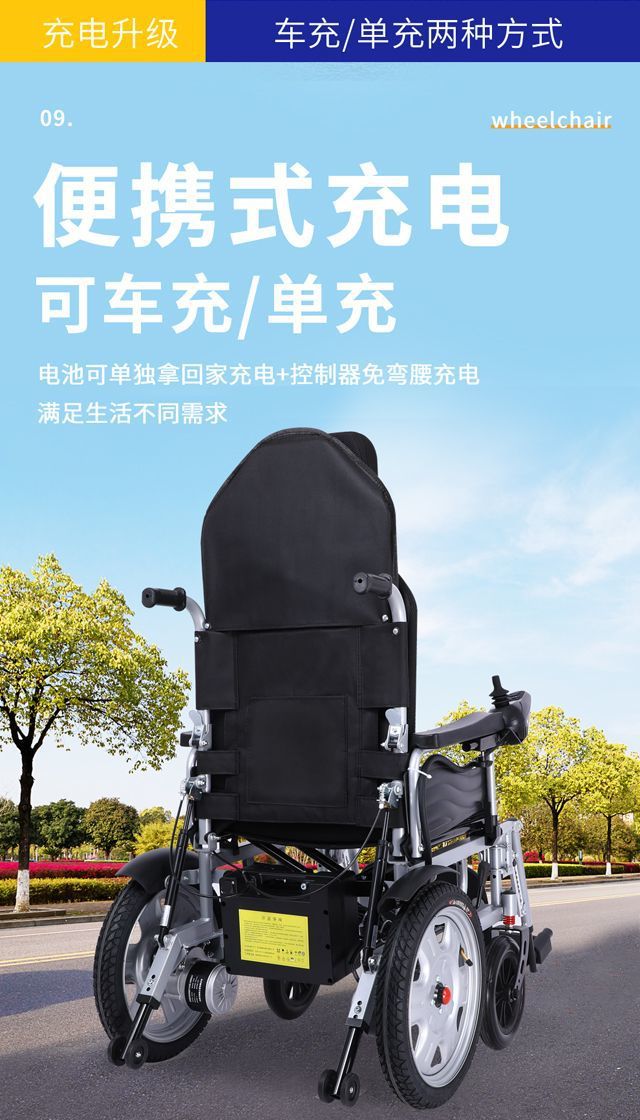 Electric Wheelchair, Smart, Automatic, Portable, Folding for Elderly/Disabled