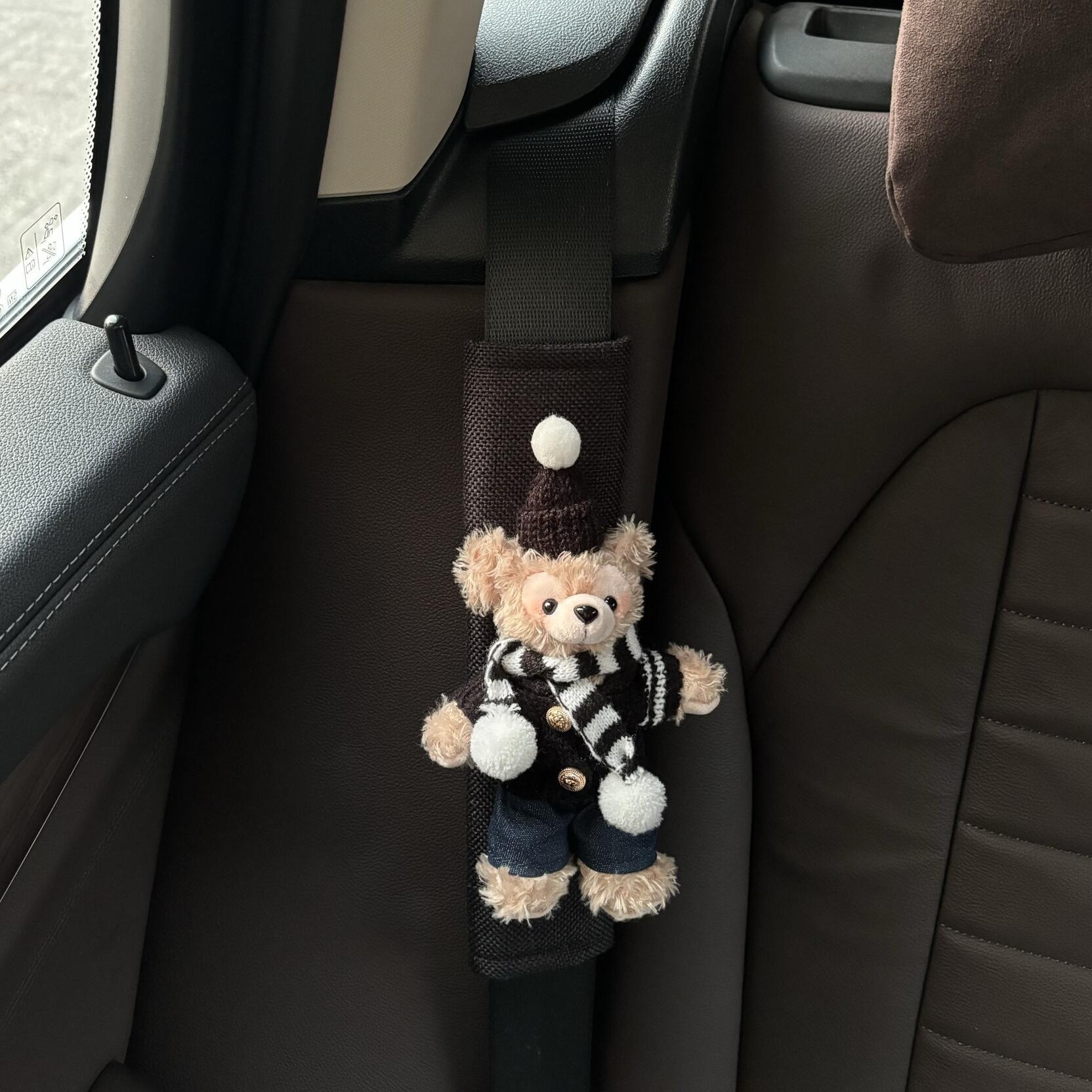 Sunset oso cinturón de coche funda de hombro cuello anti-estrangulado cinturón de seguro para niños muñeca de peluche regalo de coche nuevo Duffy