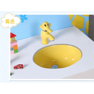 幼兒園專用洗手盆14寸15寸兒童彩色卡通陶瓷台下盆嵌入式台盆早教