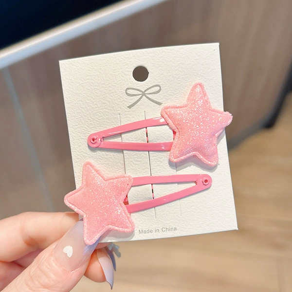 2 pink five-pointed stars/card