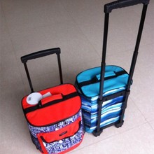 户外活动野餐便捷拉杆冰包，大容量拉杆冰镇保温包