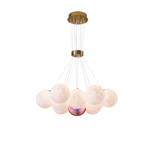 Bubble lamp living room chandelier Nordic simple modern restaurant designer creative moon lamp atmospheric planet chandelier
