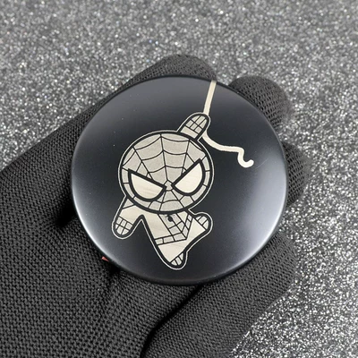 Hub cover: Metal Decorative Sticker Galaxy Car - spider-man-matte-black-4-pieces