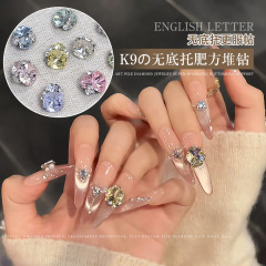 フラッシュネイルアートジュエリー、高品質で軽い高級感、K9底なし、太い四角い手作りダイヤモンドモデル、完成した大きなダイヤモンドネイルダイヤモンドアクセサリー