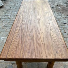 老榆木桌复古老木板茶桌原木禅意餐桌门板北方实木吧台家用长桌椅