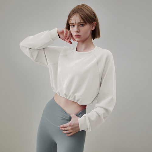 Women's Spring Hoodie Yoga Top Long Sleeve Outdoor Running Loose Fitness Pullover Exercise Toning Netball Gym Clothing
