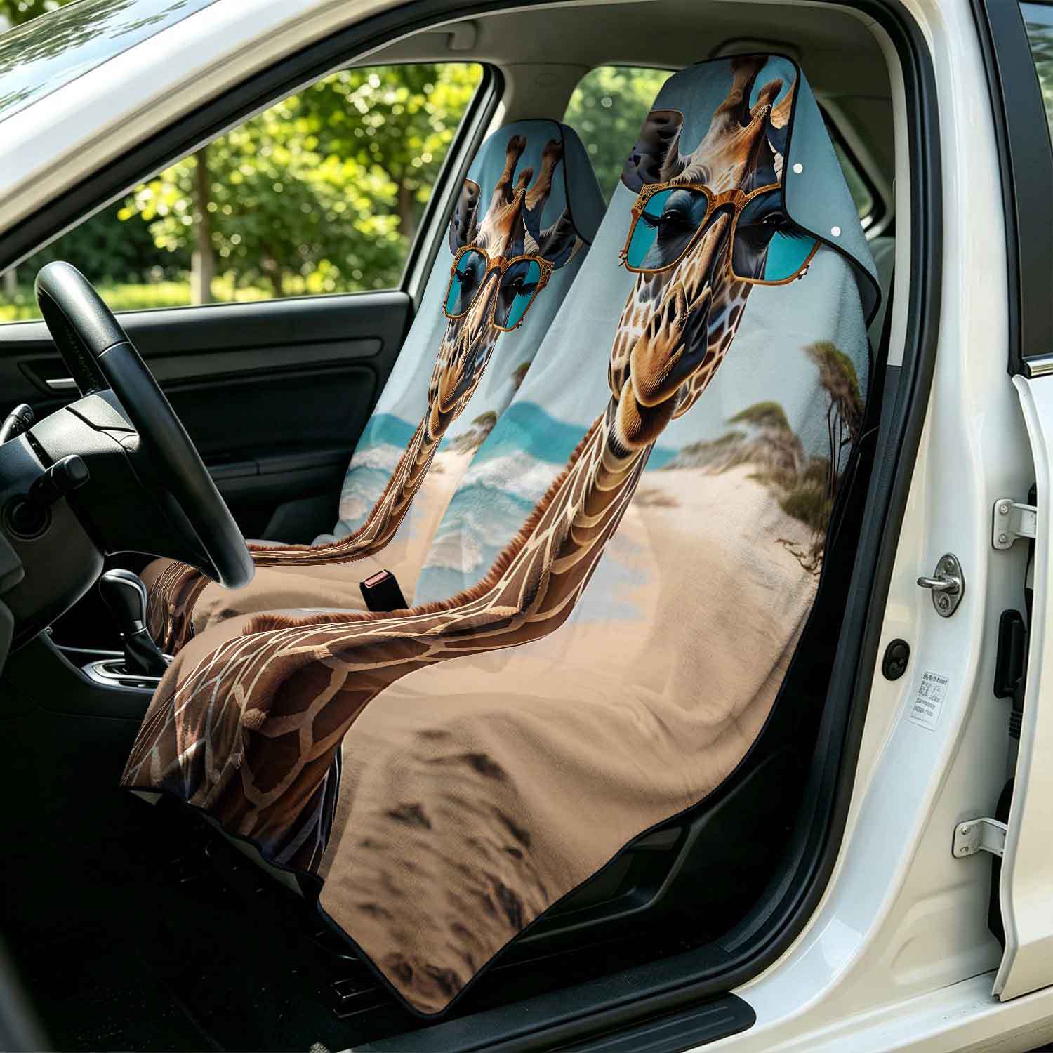 2-piece dual-use car seat cover, ultra-fine fiber, can be used as a beach towel, printed car protective seat cover 13