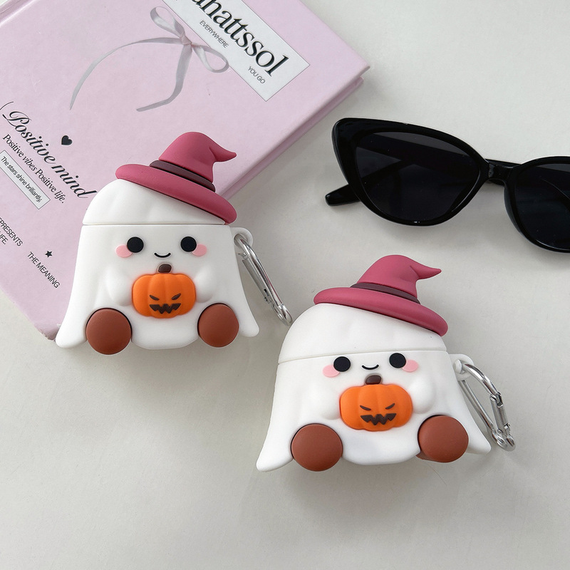 Cute Pumpkin Ghost Protective Case for AirPods Pro3 Generation 4Th Generation Pro2 Apple Bluetooth Earphones Soft Case Cute Pumpkin Ghost Protective Case for AirPods Pro3 Generation 4Th Generation Pro2 Apple Bluetooth Earphones Soft Case