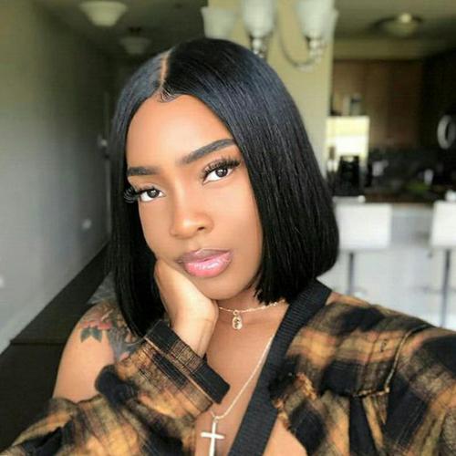 FB new product cross-border e-commerce European and American middle-parted bobo women's short straight hair wig micro-curled chemical fiber high-temperature silk headgear