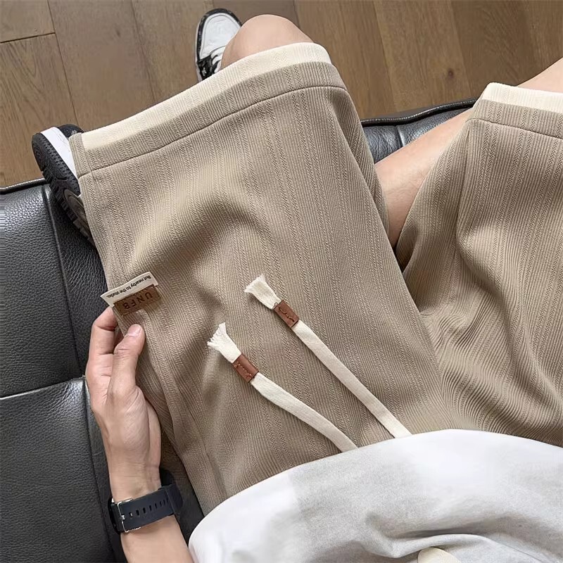 Fake Two-Piece Ice Silk Shorts for Men, Summer 2025 New Style, Loose Casual Mid-Length Pants, Trendy Brand, Outdoor Sports Five-Point Shorts Fake Two-Piece Ice Silk Shorts for Men, Summer 2025 New Style, Loose Casual Mid-Length Pants, Trendy Brand, Outdoor Sports Five-Point Shorts