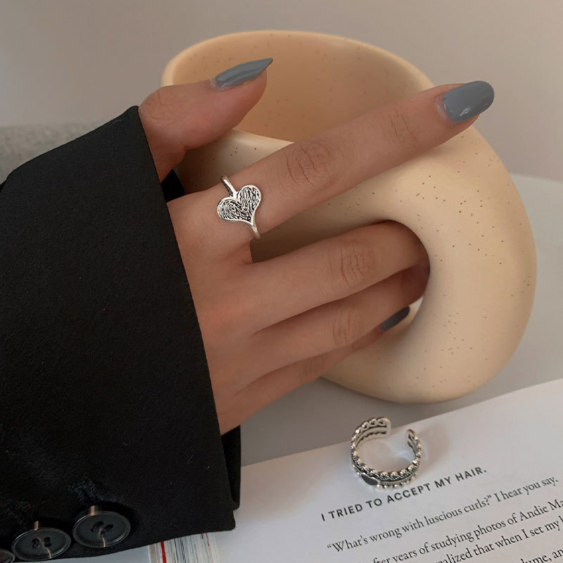 Open Love Heart Ring Female SpecialInterest Design Affordable Luxury Fashion Refined Personalized Retro HighGrade Temperament Fashionpicture4