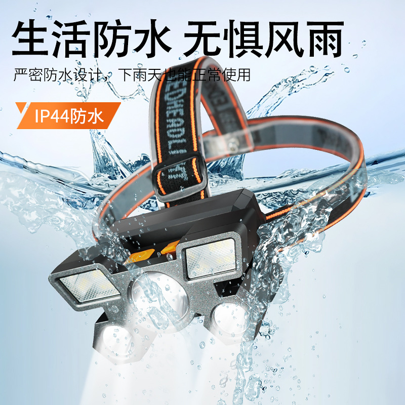 Transfronterizos mini faro de luz fuerte portátil faro de emergencia lámpara magnética USB carga lámpara de trabajo linterna montada en la cabeza