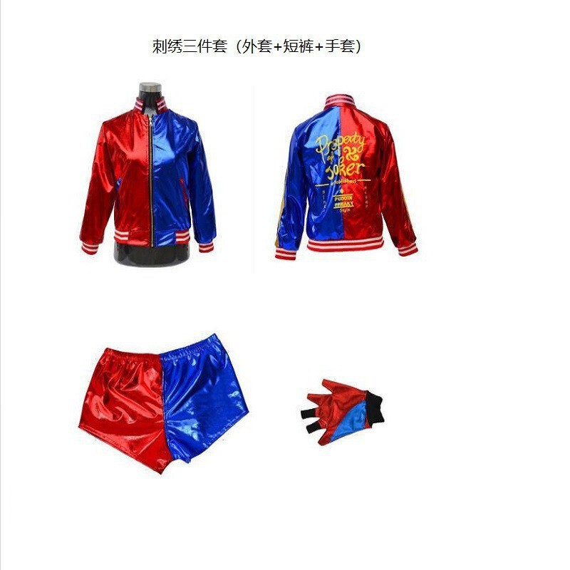 スーサイド・スクワッド ハーレイ・クイン スーサイド・スクワッド 子供用 ハロウィン ハーレイ・クイン プリント フルセット cosp|undefined
