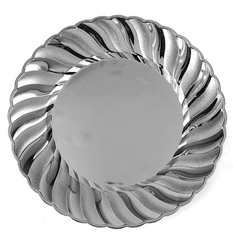 Factory direct lace plate gilded edge disposable lace plate set cross-border wedding party plastic plate fruit plate