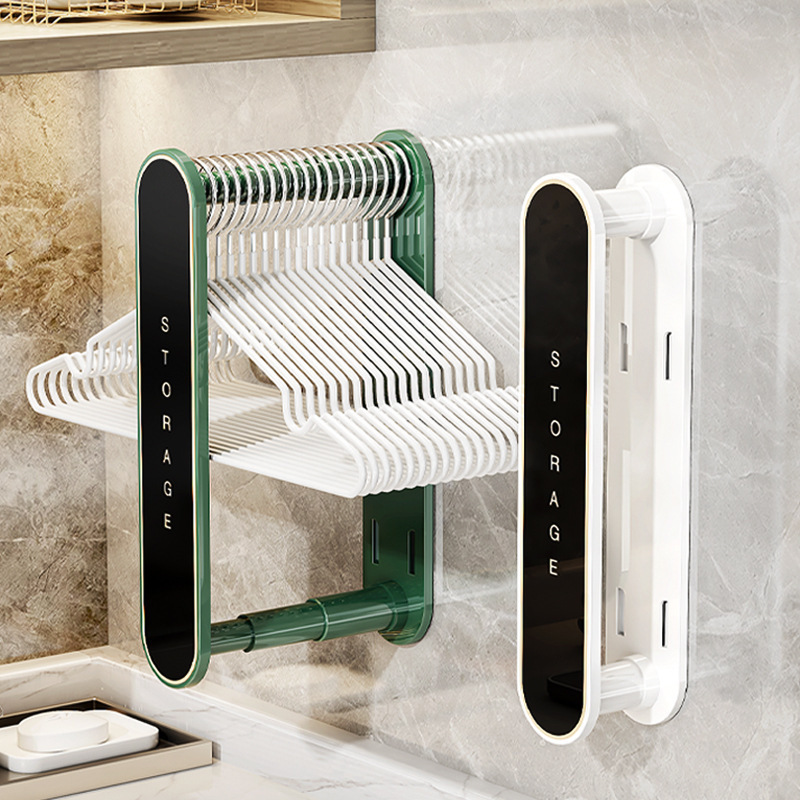 墙面免打孔折叠晾衣架卫生间简易伸缩晾衣杆浴帘撑杆窗帘衣柜挂杆