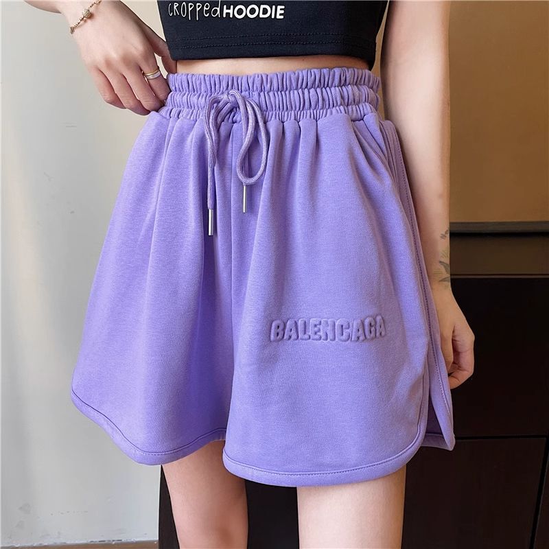 Summer High Street Sports Shorts Children Students Design Sense High Waist Loose Straight Tube Slimming Casual Students Wide Leg Pants