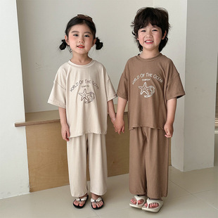 Children's Pajamas Summer Thin Cotton Silk Category A Boys and Girls 2025 New Baby Short-sleeved Trousers Home Clothes suit