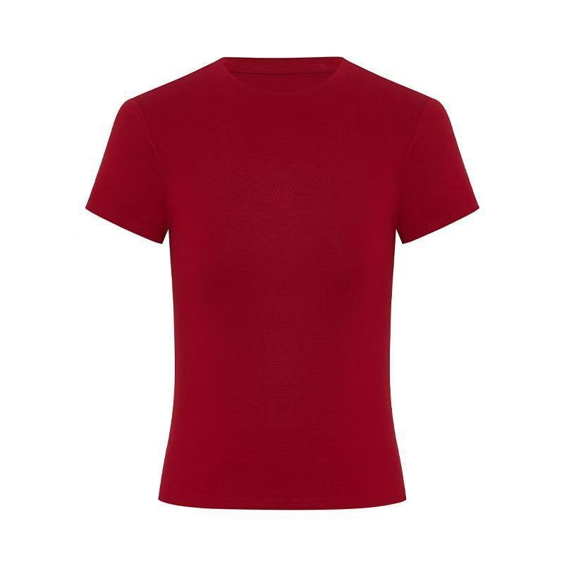 [여성 슬림 반팔] 레드