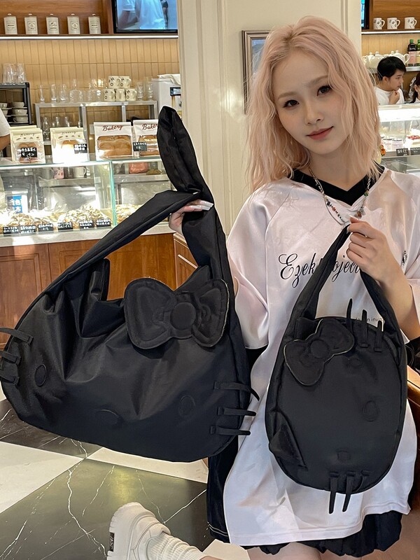 大容量Kitty2025新型可愛い猫ショルダーバッグカジュアル軽便短距離旅行学生トートバッグ|undefined