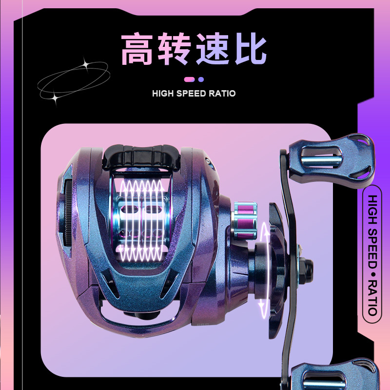 Haodun Luya rueda de gota de agua colorido 2023 transfronterizo nueva línea universal taza rueda de pesca mar Rueda de caña rueda de pesca negra