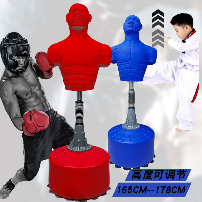 Height-Adjustable Bokke-Shaped Silicone Humanoid Punching Bag Dummy, Non-Falling Punching Bag Stand for Martial Arts Training