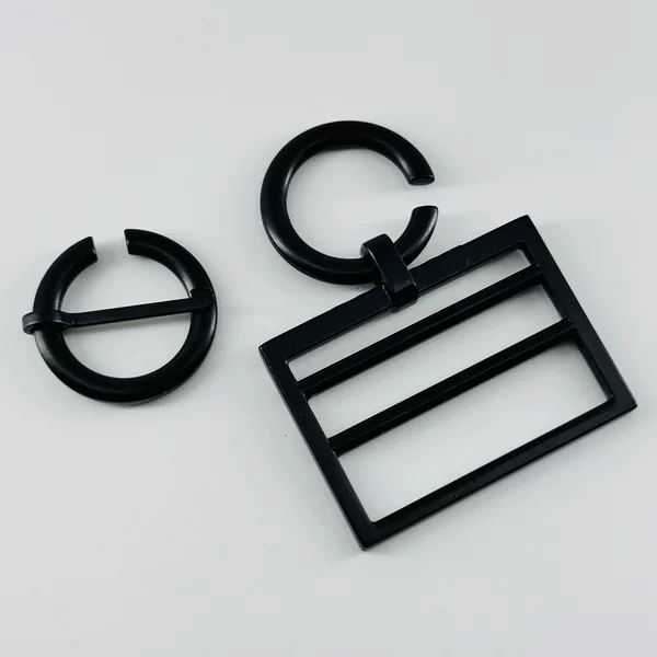 Black 3.8cm rectangular buckle, open circular ring buckle, adjustable buckle for bag shoulder straps, 38mm four-position buckle for webbing