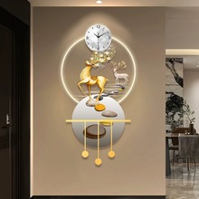 2024新款挂钟玄关客厅高级感轻奢现代钟表装饰画立体艺术挂画时钟