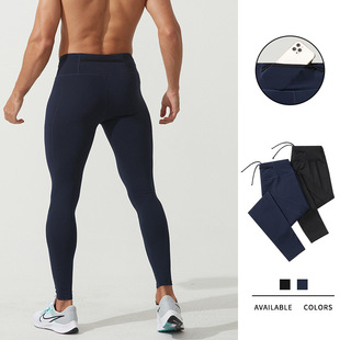 High Elastic Basketball Sports Tight Pants Men's Back Waist Pocket Quick-drying Compression Pants Outdoor Running Training Fitness Pants