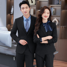 商务秋冬长袖男女同款西服银行经理律师高端西装职业套装女正装