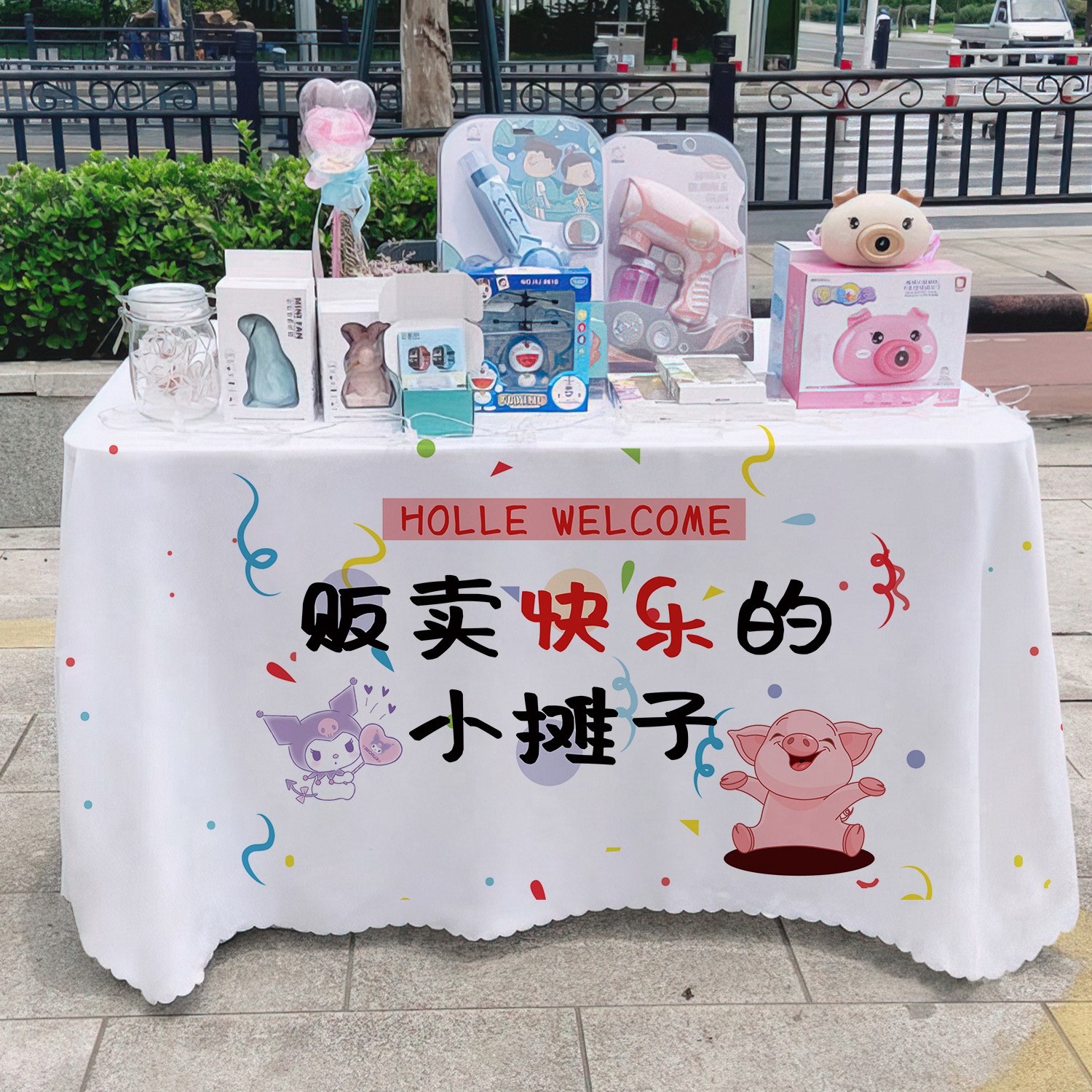 General + 1 estandos de mesa publicitaria