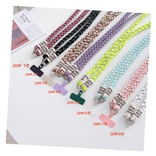 创意搭配垫片适用手机挂绳斜挎挂脖涤纶编织可随意调节圆绳手机绳