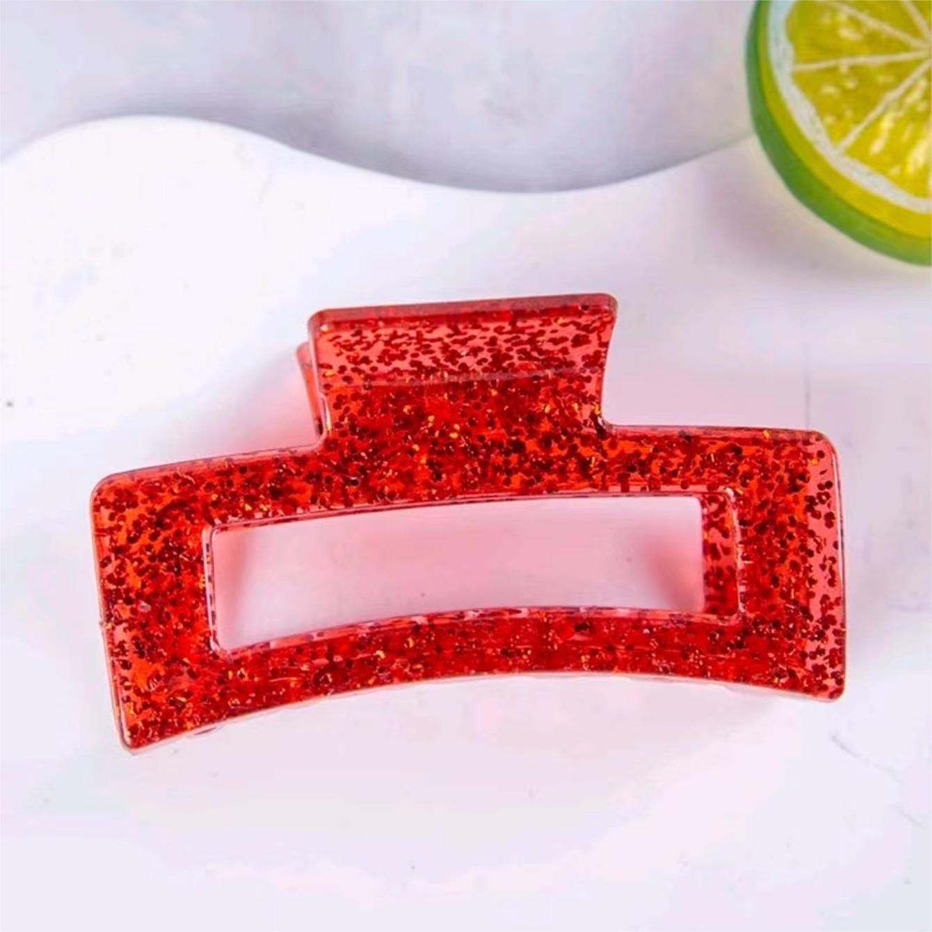 Cruzando la frontera 10,5 cm cuadrado gran clip de agarre fruta floral elegante en la parte posterior de la cabeza horquilla de la placa horquilla de tiburón tocado de agarre para el cabello