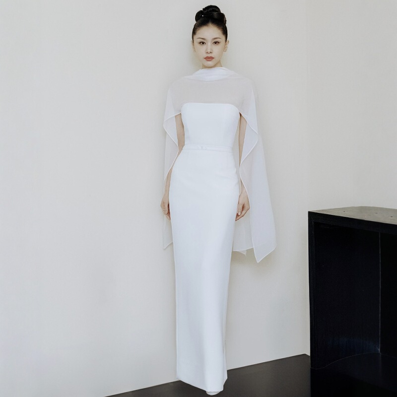 Cross-border elegant banquet evening dress, high-end engagement light wedding dress, European and American foreign trade formal dress, travel photography fashion wholesale Cross-border elegant banquet evening dress, high-end engagement light wedding dress, European and American foreign trade formal dress, travel photography fashion wholesale