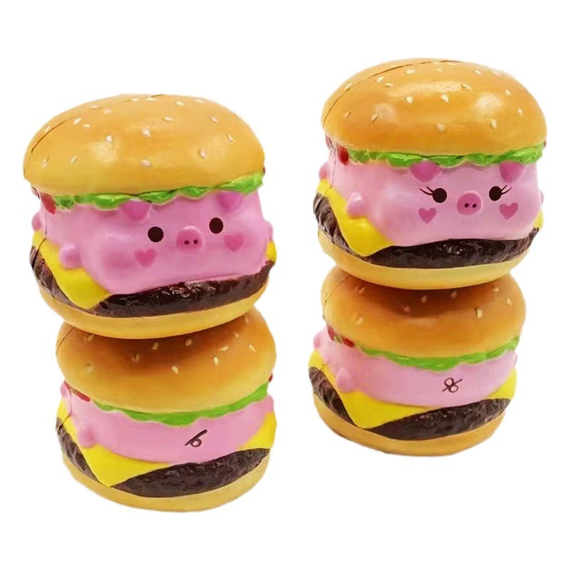 Индивидуальный искусственный бургер из ПУ-пены с эффектом медленного восстановления формы, имитирующий сыр и говядину, для музыкальных игр.