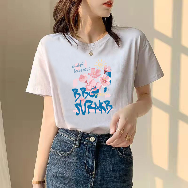 Summer new 230g heavy T-shirt slimming bottoming shirt inner cotton shoulder short sleeve women's top T-shirt
