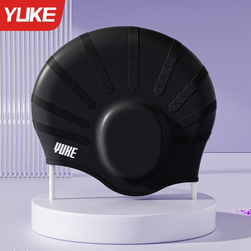女性用スイミングキャップ、防水、非伸縮性、プロ仕様の耳保護、大人用シリコンキャップ、見栄えの良い、頭囲が大きい、プロ仕様のスイミングキャップ|undefined