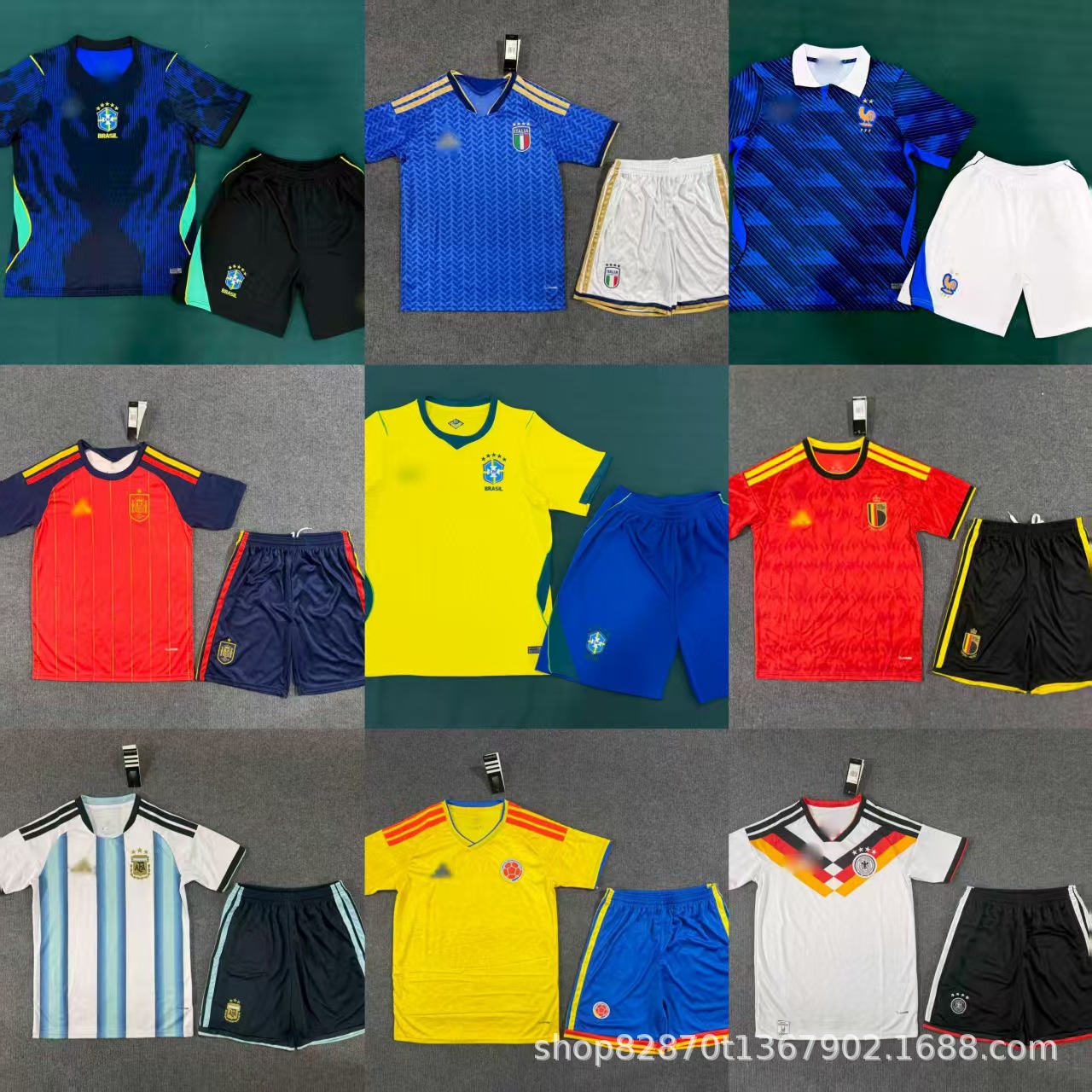 Camiseta de fútbol para adultos de la Copa del Mundo Portugal Italia Chile España Francia Camiseta de fútbol