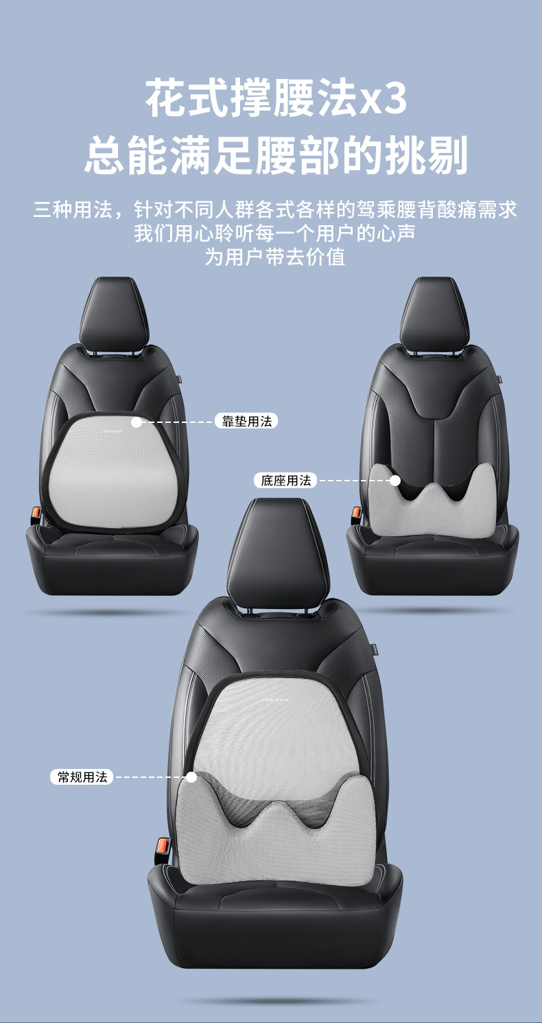 Car Lumbar Support, Aviation-Grade Car Lumbar Cushion, Neck Support Pillow, Car Seat Lumbar Support, All-Season Driving Headrest and Lumbar Support