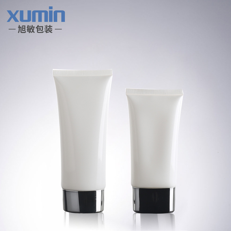 50ML botella de protección solar Tubo plano de plástico blanco cosmético PE manguera botella de embalaje Xumin 100mlBB botella de crema de aislamiento