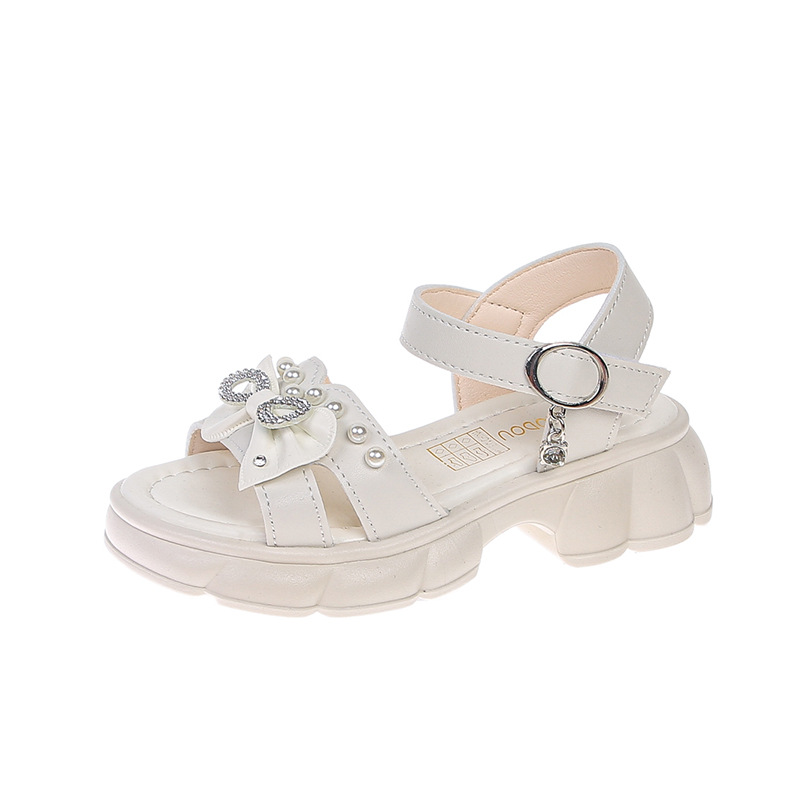 Sandalias para niñas con lazo, verano, niños grandes, bebés, niñas, zapatos de playa al aire libre, sandalias de princesa al por mayor