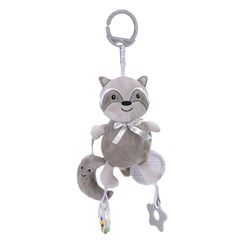 Bebé animal de dibujos animados música mordedor colgante BB llamada jingle torno colgante Hahaha espejo bebé juguete de peluche