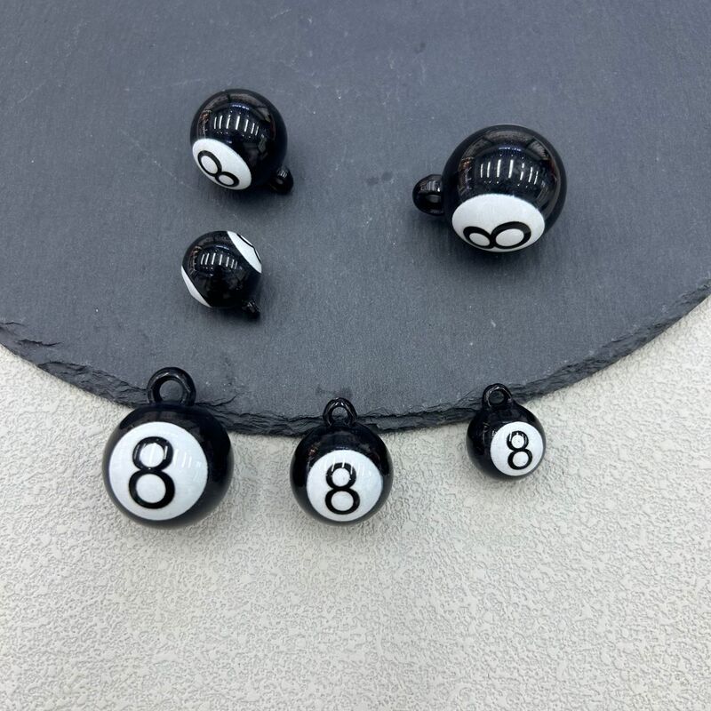 Simulated Black 8-Ball Billiards Creative Resin Ornaments DIY Bag Pendants Billiards Keychains Handmade Jewelry Accessories Wholesale