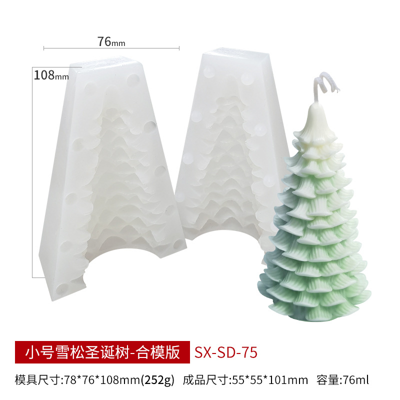 Sanxin árbol de Navidad velas de aromaterapia Molde de silicona Diy de Navidad Expansión de incienso Masivo de yeso Suministro especial transfronterizo