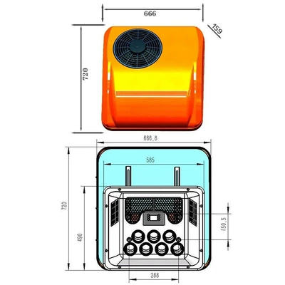 Automotive air conditioning and heating air conditioning - single-cooling-orange-small-top-eac0021812-12v-default-dc
