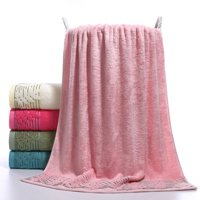 Manufacturer Wholesale Bamboo Fiber Towel Bath Towel Set Jacquard Leaf Adult Towel Thickened Absorbent Gift Towel