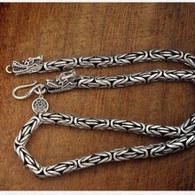 龙头镀银男士银项链男平安纹复古霸气个性男款潮男粗长送男友礼物