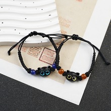 2024新款小红书同款呆萌猫小黑手链古风手串可爱复古手饰厂货批发