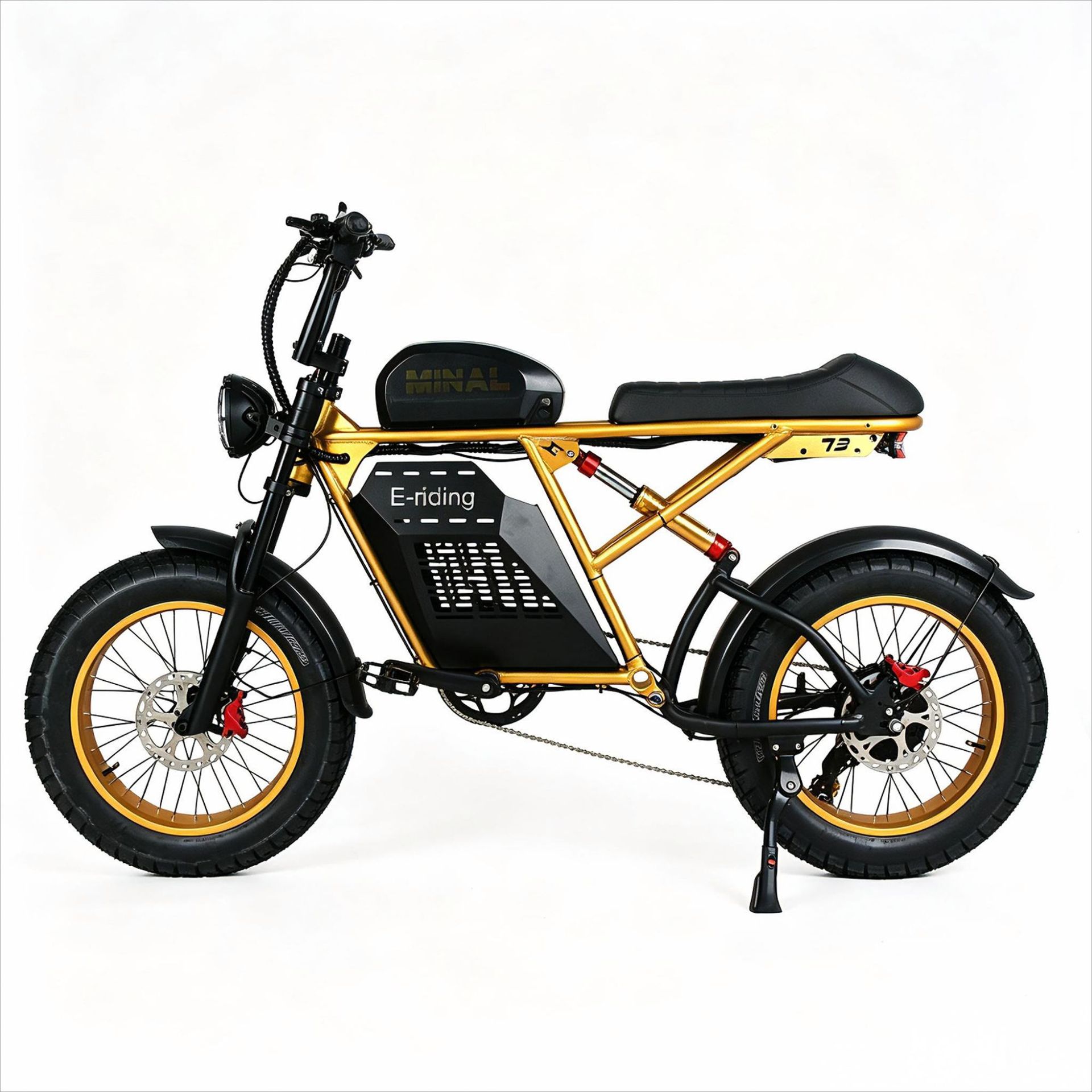 MINAL 20inch Fat Tire Retro Electric Motorcycle Off-road Beach Lithium Battery Long Range Electric Assist Bike
