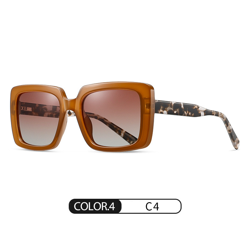 Gafas de sol polarizadas de montura grande de tendencia europea y americana S26129 Gafas de sol de hoja de protección solar sin maquillaje de moda Gafas de sol personalizadas