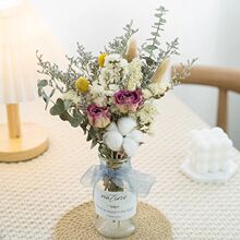 玫瑰干花永生花真花花束家居装饰桌面摆件ins网红勿忘我拍摄道具